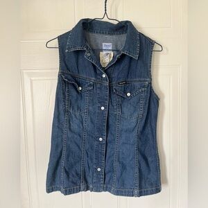 Diesel Vintage Denim Sleeveless Lightweight Jean Vest Top Button-down Shirt M